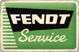 Fendt Service.  Metalen wandbord in reliëf 20 x 30 cm.