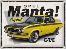 Opel Manta GT/E .  Metalen wandbord in reliëf 30 x 40 cm.