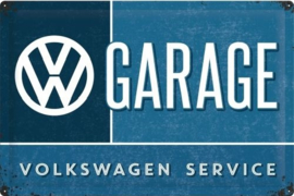 VW Garage.  Metalen wandbord in reliëf 40 x 60 cm.