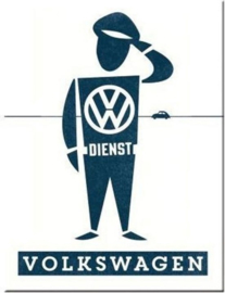 VW Dienst.  Koelkastmagneet 8 cm x 6 cm.