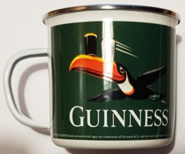 Guinness. Toekan Groen. Emaille Drinkbeker.
