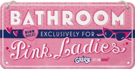 Grease Pink Ladies Bathroom.  Metalen wandbord in reliëf 10 x 20 cm.