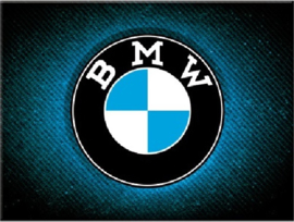 BMW  Logo Blue Shine. Koelkastmagneet 8 cm x 6 cm.
