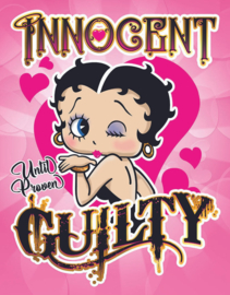 Betty Boop Guilty.  Metalen wandbord 31,5 x 40,5 cm.