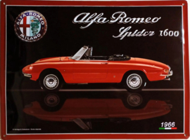Alfa Romeo Spider 1600. (1966)  Metalen wandbord in reliëf 30 x 40 cm...