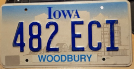 Iowa  Originele license plate Woodbury.