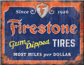 Firestone Tires.  Metalen wandbord 31,5 x 40,5 cm.