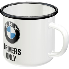 BMW Drivers Only. Emaille Drinkbeker