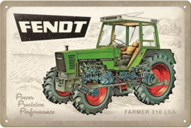 Fendt Farmer 310 LSA.  Metalen wandbord in reliëf 20 x 30 cm.
