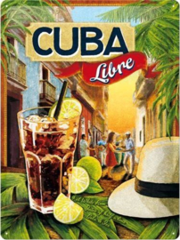 Cuba Libre Metalen wandbord in reliëf 30 x 40 cm