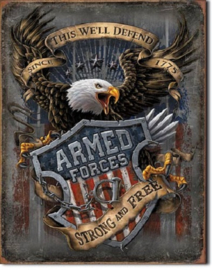 Armed Forces - since 1775. Metalen wandbord 31,5 x 40,5 cm.