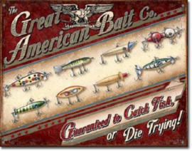 The Great American Bait Co. Metalen wandbord 31,5 x 40,5 cm.