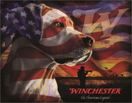 Winchester Dog.  Metalen wandbord 31,5 x 40,5 cm.
