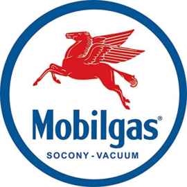 Mobilgas socony vacuum.  Metalen wandbord Ø 30 cm.​