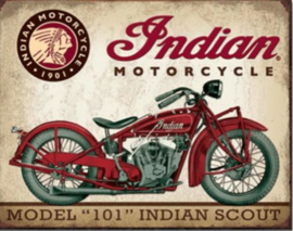 Indian Motorcycle Scout  Metalen wandbord 31,5 x 40,5 cm