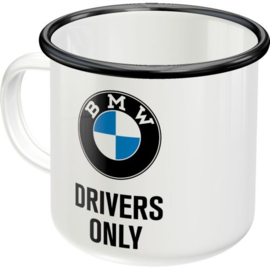 BMW Drivers Only. Emaille Drinkbeker