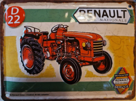 Renault D22.  Metalen wandbord in reliëf 15 x 20 cm..