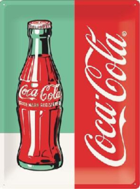 Coca-Cola Bottle Limited  Metalen wandbord in reliëf 30 x 40 cm.
