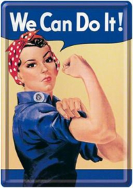 We Can Do It ! Metalen Postcard 10 x 14 cm.