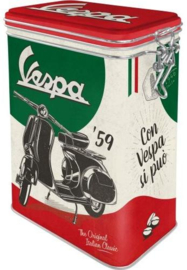 Vespa '59 Bewaarblik met clipsluiting.