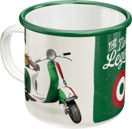 Vespa The Italian Legend. Emaille Drinkbeker