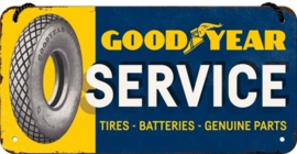 Goodyear Servise  Metalen wandbord in reliëf 10 x 20 cm.