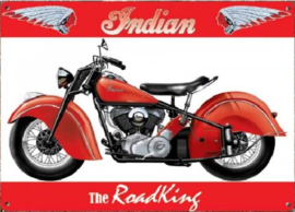 Indian The Road King.  Metalen wandbord 30 x 40 cm.