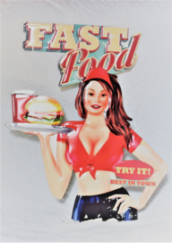 Fast Food Try It! Metalen wandbord 50 x 60 cm