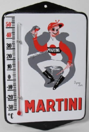 Martini.  Emaille thermometer met oren.