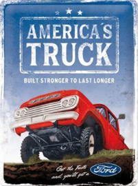 Ford America's Truck.  Metalen wandbord in reliëf 30 x 40 cm.