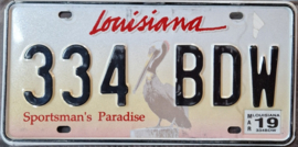Louissana Originele license plate  . .