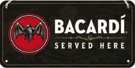 Bacardi - Served Here Metalen wandbord 10 x 20 cm