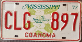 Mississippi Originele license plate  .