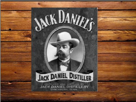 Jack Daniel's Distiller Portrait   Metalen wandbord 31,5 x 40,5 cm.