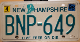 New Hampshire Originele license plate  .