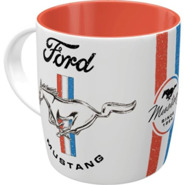 Ford Mustang . Horse & Stripes Logo​. Koffiebeker.