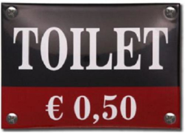 Toilets € 0,50 Emaille Toiletbordje 10 x 14 cm.