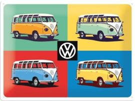 VW Four Bullis Limited Edition.  Metalen wandbord in reliëf 30 x 40 cm.