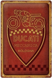 Ducati Meccanica Bologna.  Metalen wandbord in reliëf 20 x 30 cm.