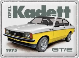 Opel Kadet GT/E 1975 .  Metalen wandbord in reliëf 30 x 40 cm.
