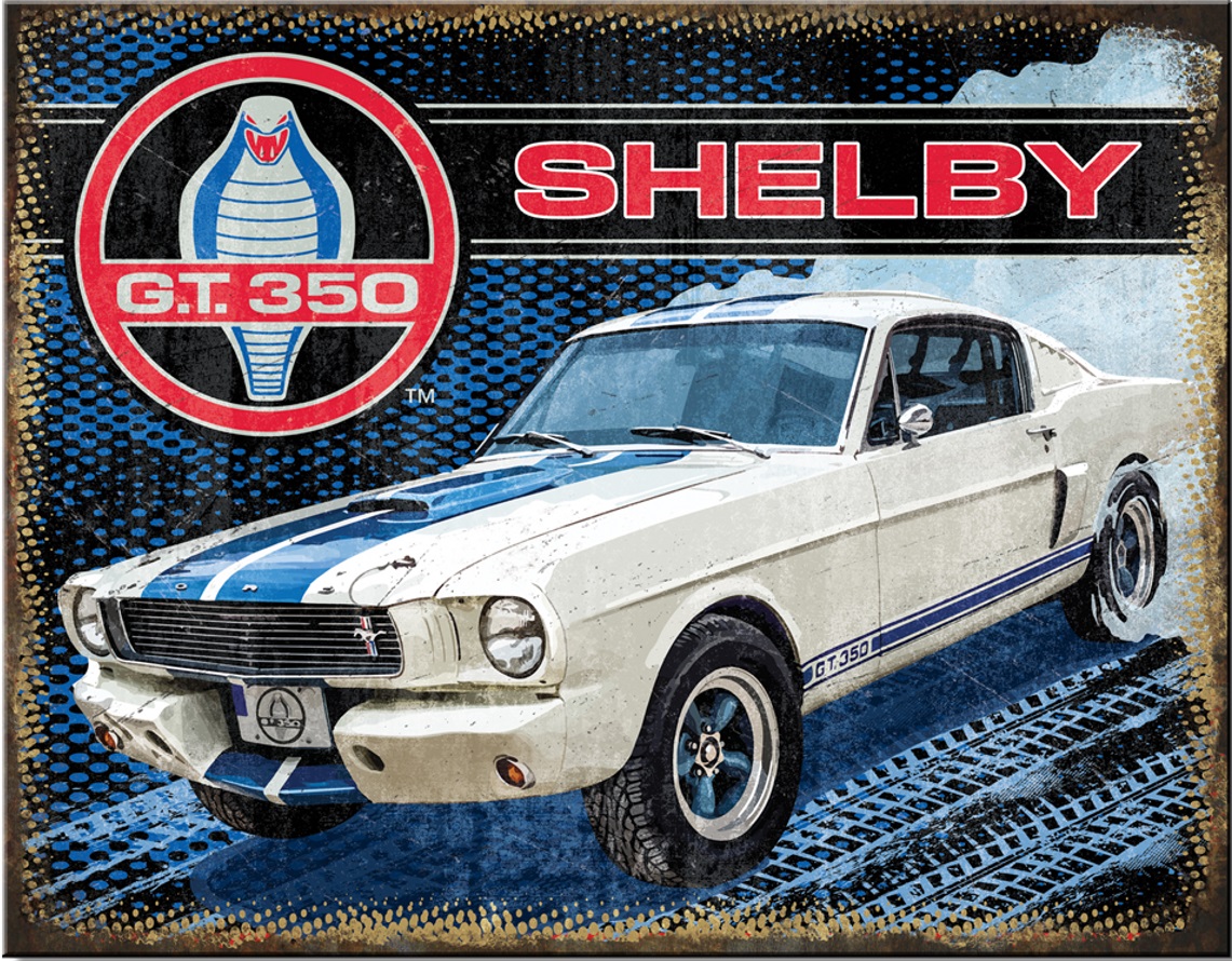 Ford Shelby GT350. Metalen wandbord 31,5 x 40,5 cm.
