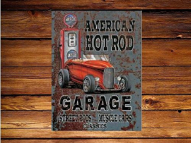 American Hot Rod Metalen wandbord 31,5 x 40,5 cm.