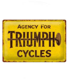 Triumph Cycles.  Metalen wandbord in reliëf 20 x 30 cm.
