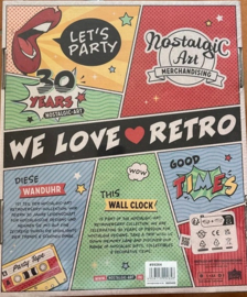 We Love Retro.. Wandklok Ø 31 cm en 6 cm dik.