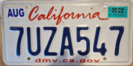 California Originele license plate .