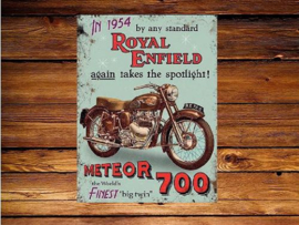 Royal Enfield Meteor 700 Metalen wandbord 30 x 40 cm.