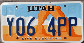 Utah Originele license plate . (Kentekenplaat) Life Elevated.