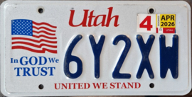 Utah  Originele license plate .