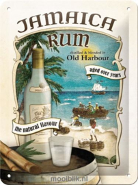 Jamaica Rum  Metalen wandbord in reliëf 15 x 20 cm