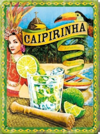 Caipirinha Metalen wandbord in reliëf 15 x 20 cm.